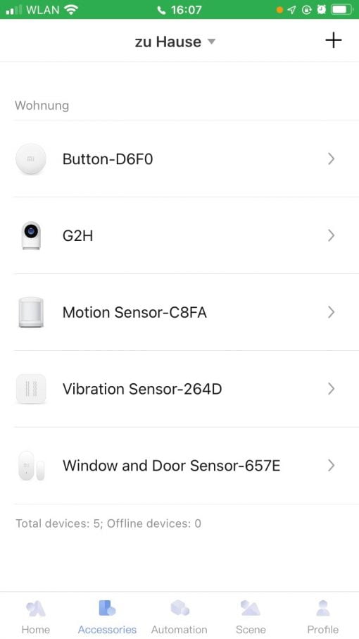 All Sensors in Aqara App