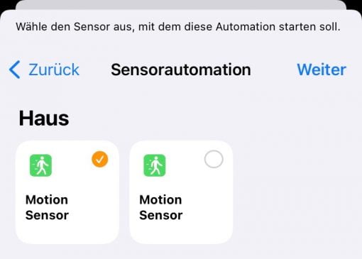 HomeKit Sensorautomation