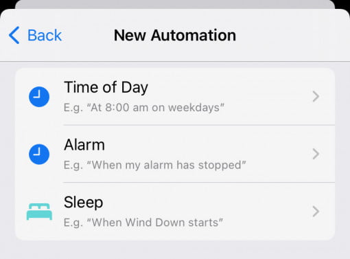 Shorcut Automation iOS Sleep