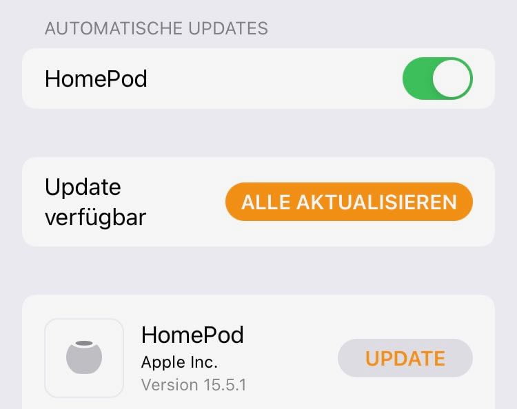 HomePod Update: Der Vorgang konnte nicht abgeschlossen werden