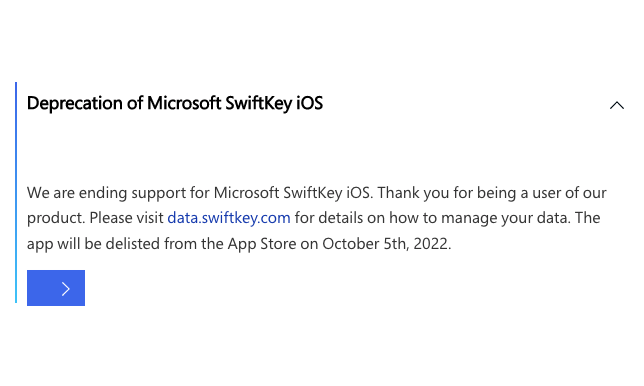 Microsoft SwiftKey Tastatur verschwindet von iOS