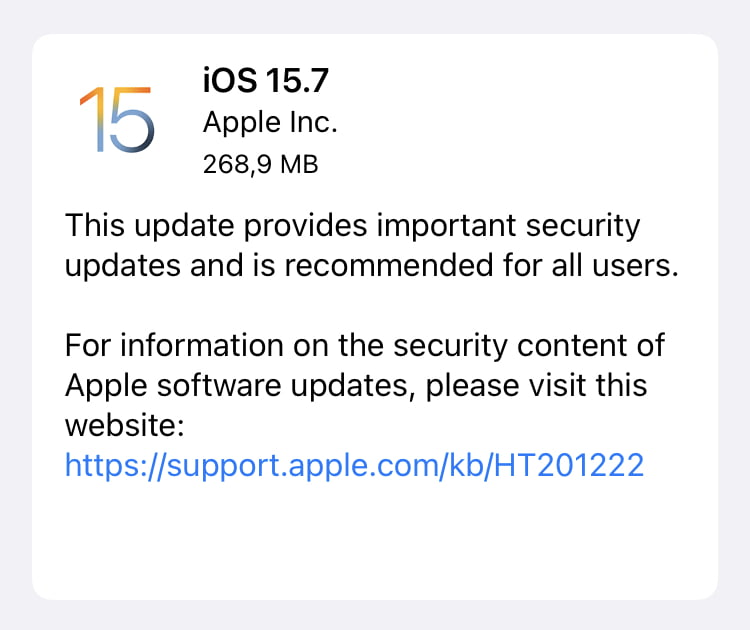iOS 15.7 für iPhone 7 und älter erschienen