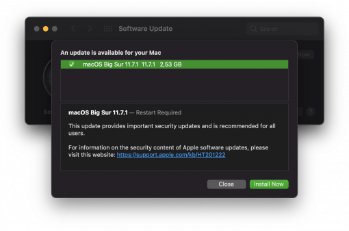 macOS 11 update