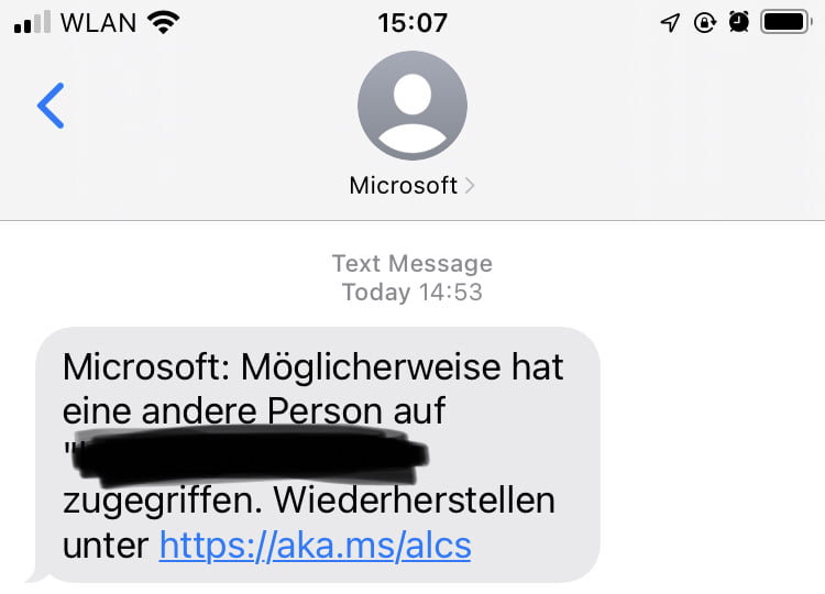 Microsoft: Ist https://aka.ms/alcs ein Phishing Link?
