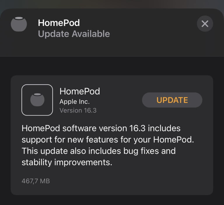 HomePod mit Version 16.3 zeigt Temperatur und Feuchtigkeit