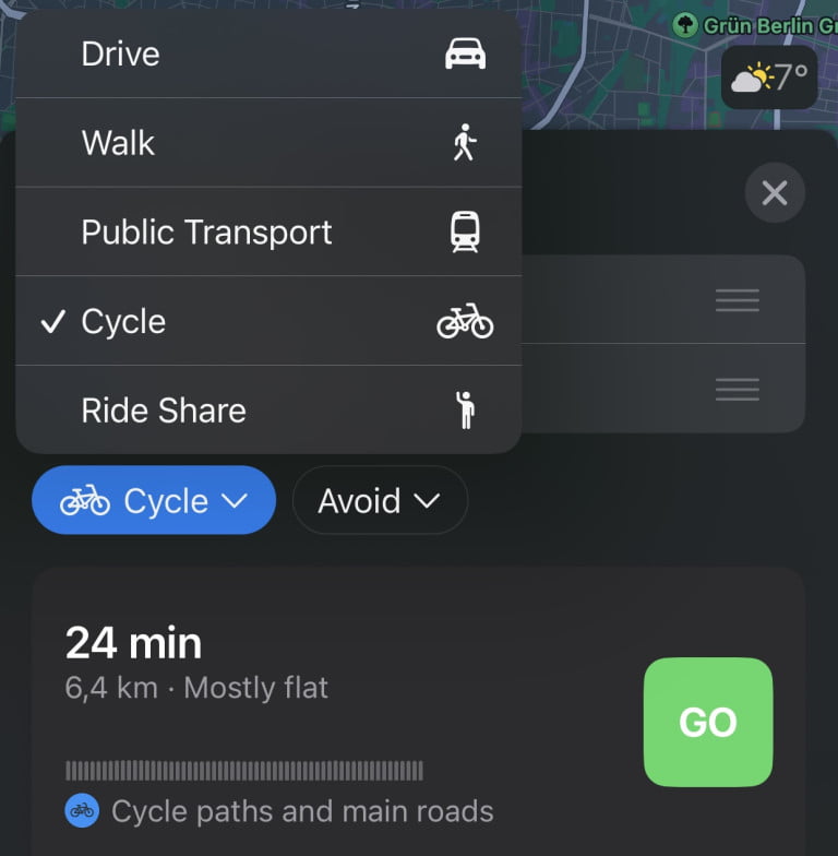 Apple Maps in Deutschland jetzt mit Fahrradnavigation