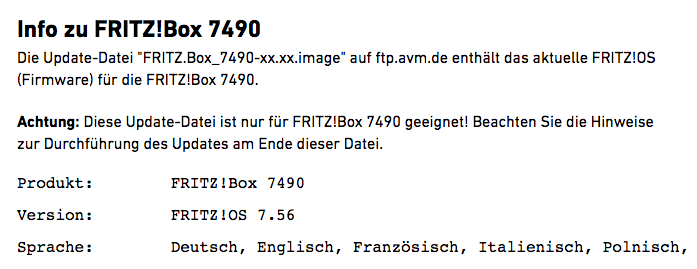fritzbox 7490 update 7.56